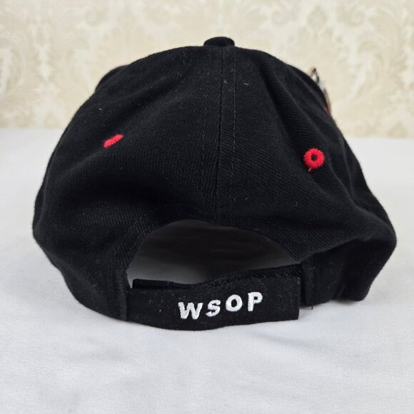 World Series of Poker "Player" Ball Cap Bottle Opened in Cap Black Red White NWT - Picture 4 of 14